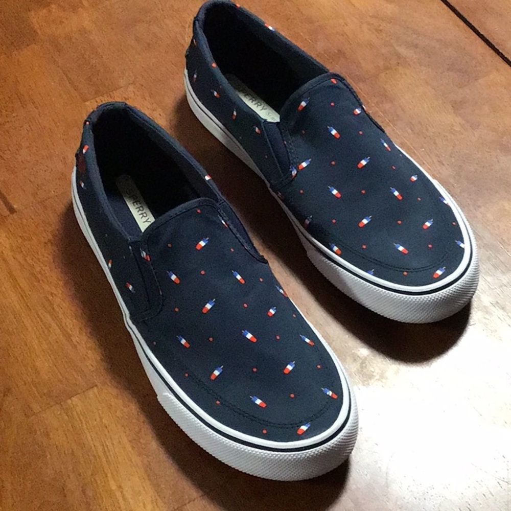 Sperry Mens Navy Slip-On Sneakers | Popsicle Collaboration